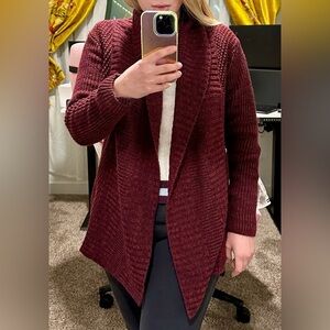 LETY & Me Size M Burgundy Cowl Neck Cardigan